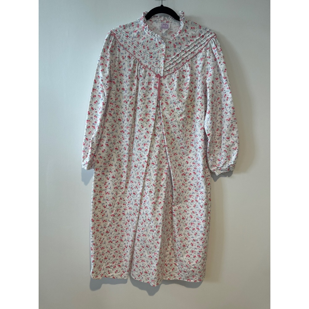 Take Nine Maternity Flannel Nightgown Small Floral Cottagecore 100% Cotton Gown